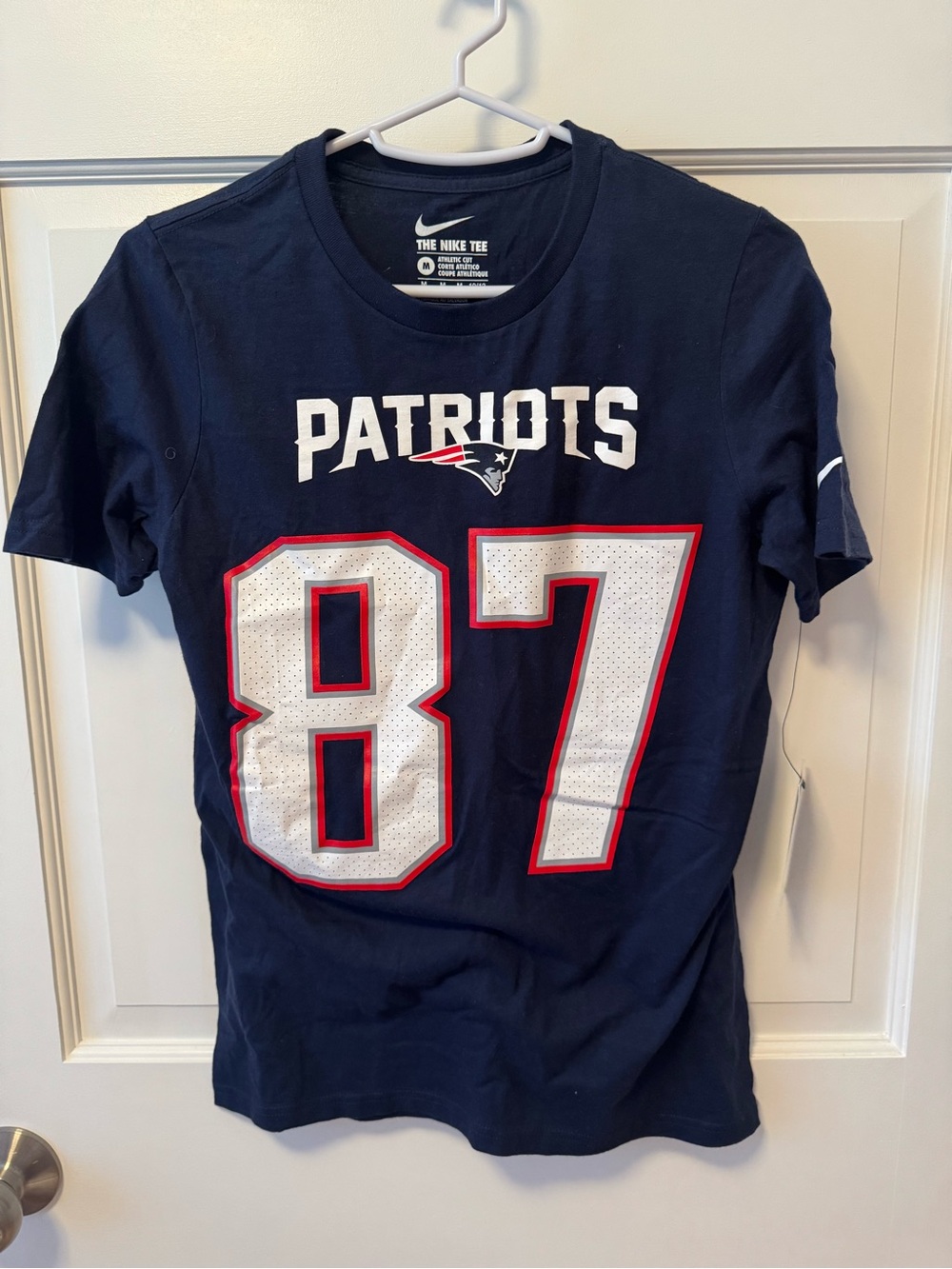 Nike Navy Patriots #87 Short Sleeve Tee